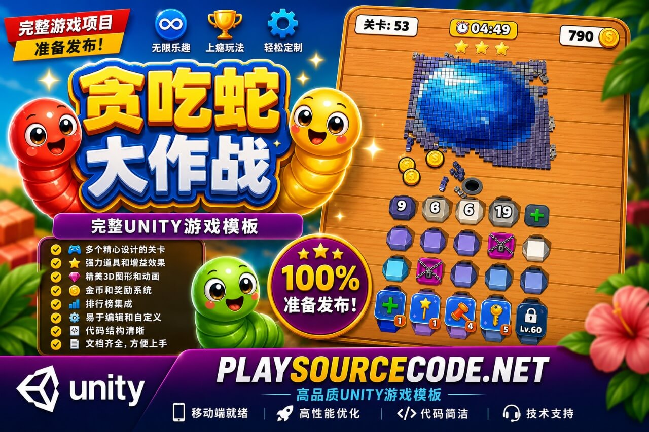 Worm Hunt —— 完整移动端游戏模板