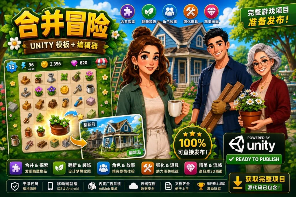 合并冒险 | Unity 模板 + 编辑器