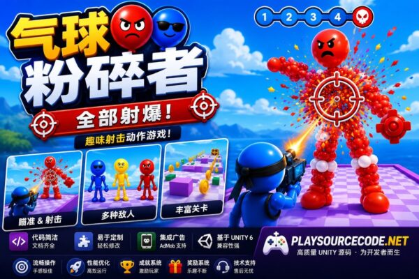 气球粉碎者:全数击破(Balloon Crusher: Shoot’em all)Unity 源代码