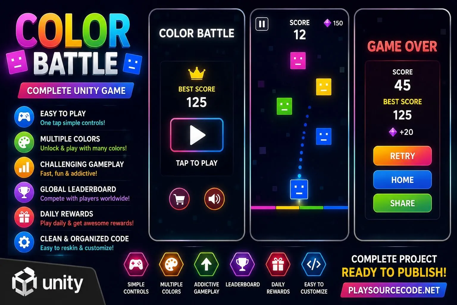 ColorBattle – 完整的 Unity 项目 - Image 5