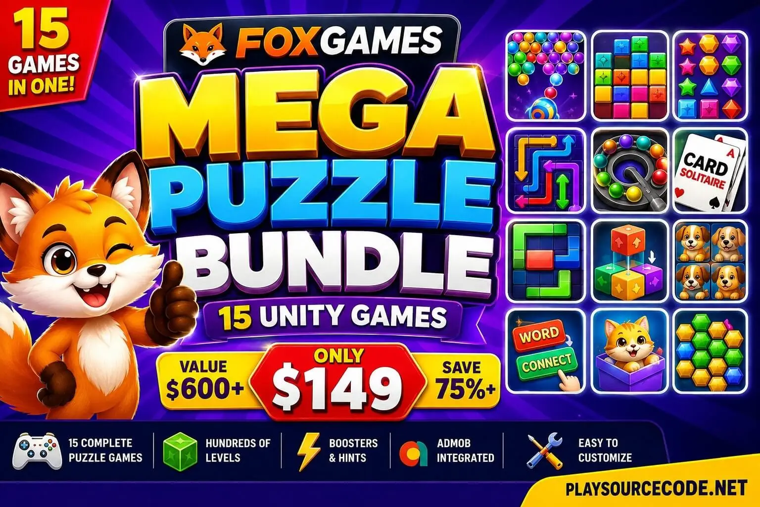 FoxGames 超值益智游戏合集 —— 15 款 Unity 游戏