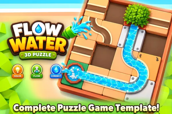 Water Flow 3D Puzzle Game – Complete Game Template - Image 2