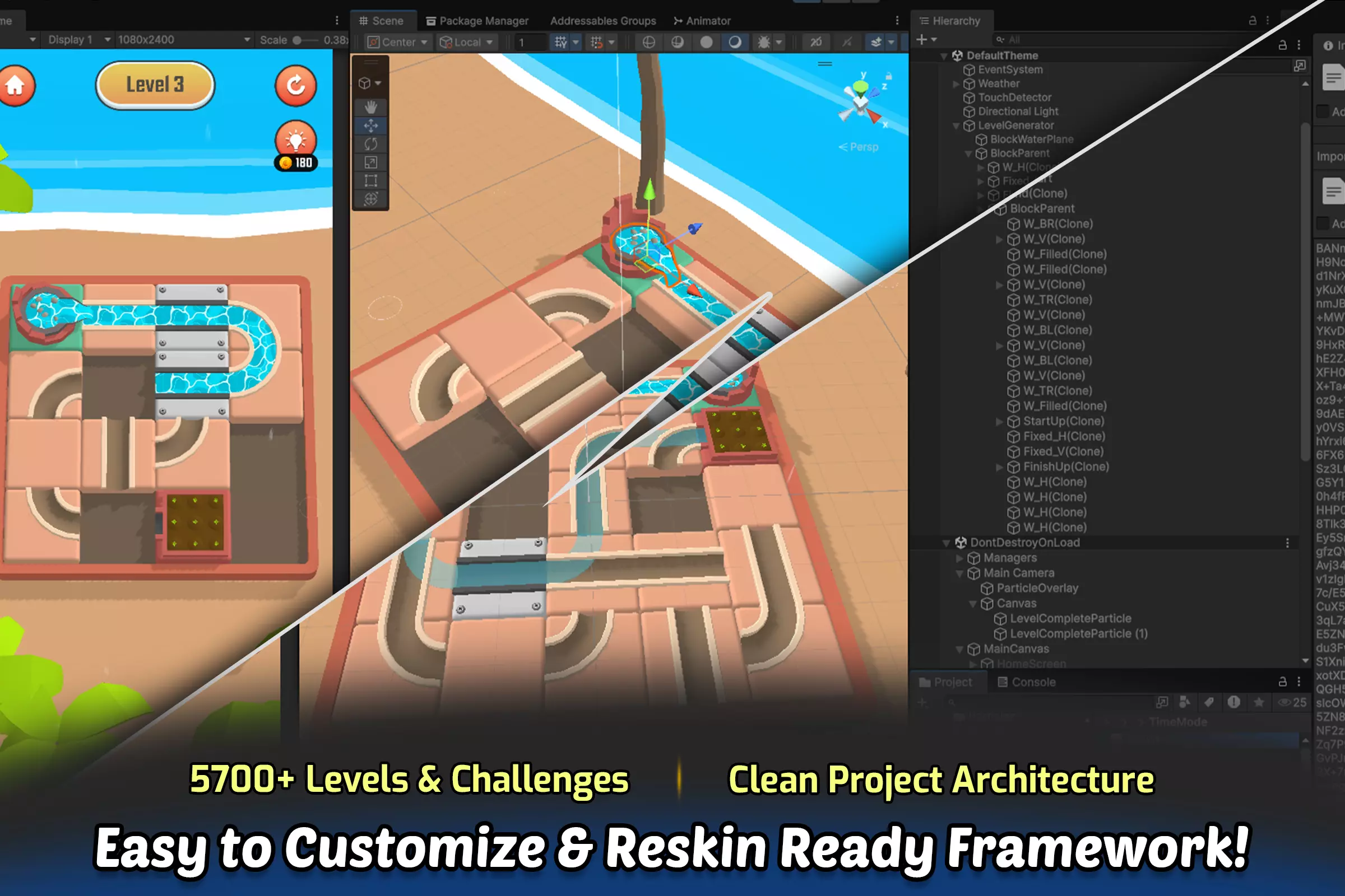 Water Flow 3D Puzzle Game – Complete Game Template - Image 4
