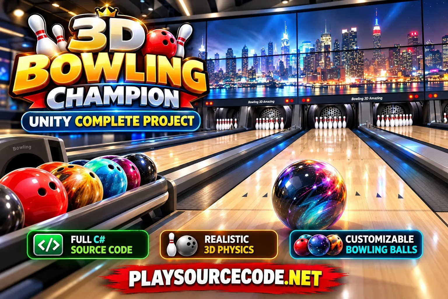 3D Bowling Champion Unity Source Code