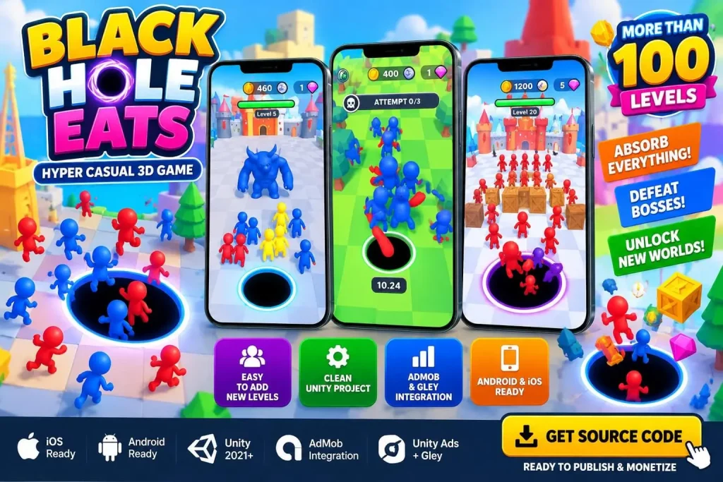 Black Hole Eats 3D – Hyper Casual Mobile Game