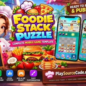 Foodie Stack Puzzle – Complete Mobile Game Template