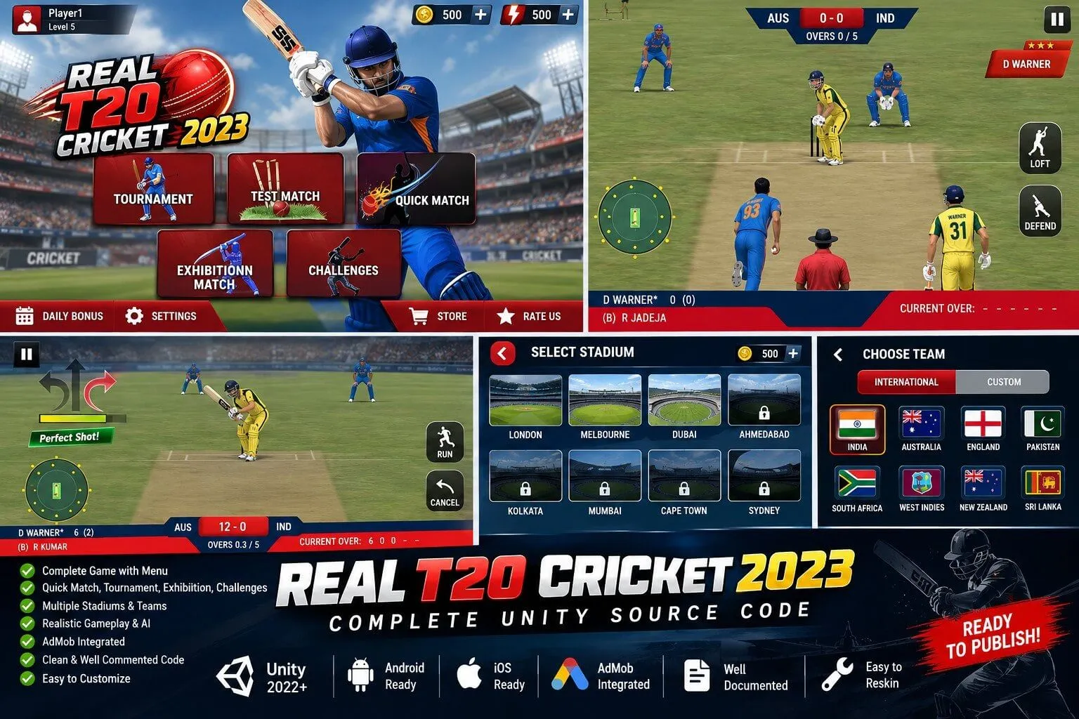 T20 Cricket League 3D Unity Source Code