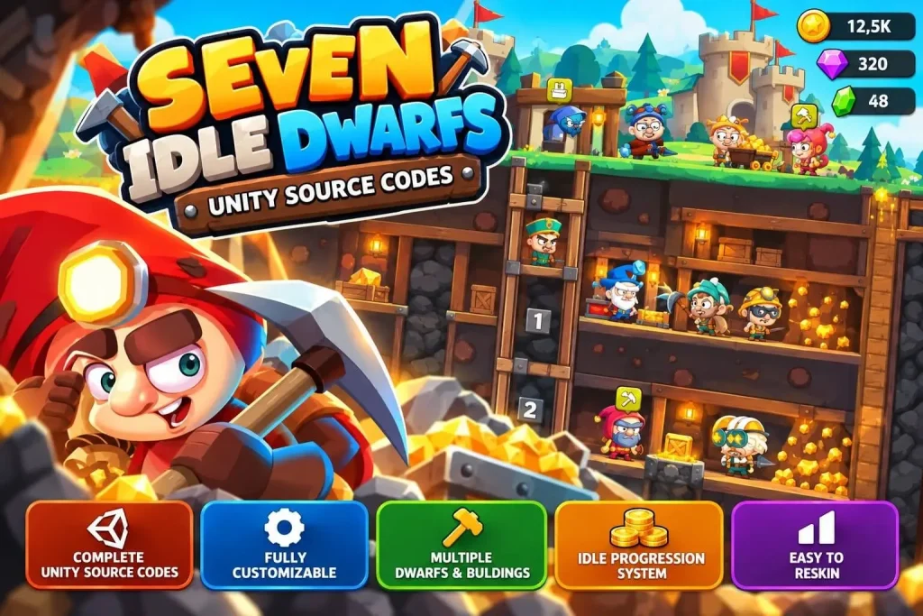 Seven Idle Dwarfs Unity Source Codes