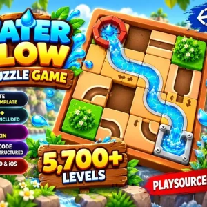 Water Flow 3D Puzzle Game – Complete Game Template